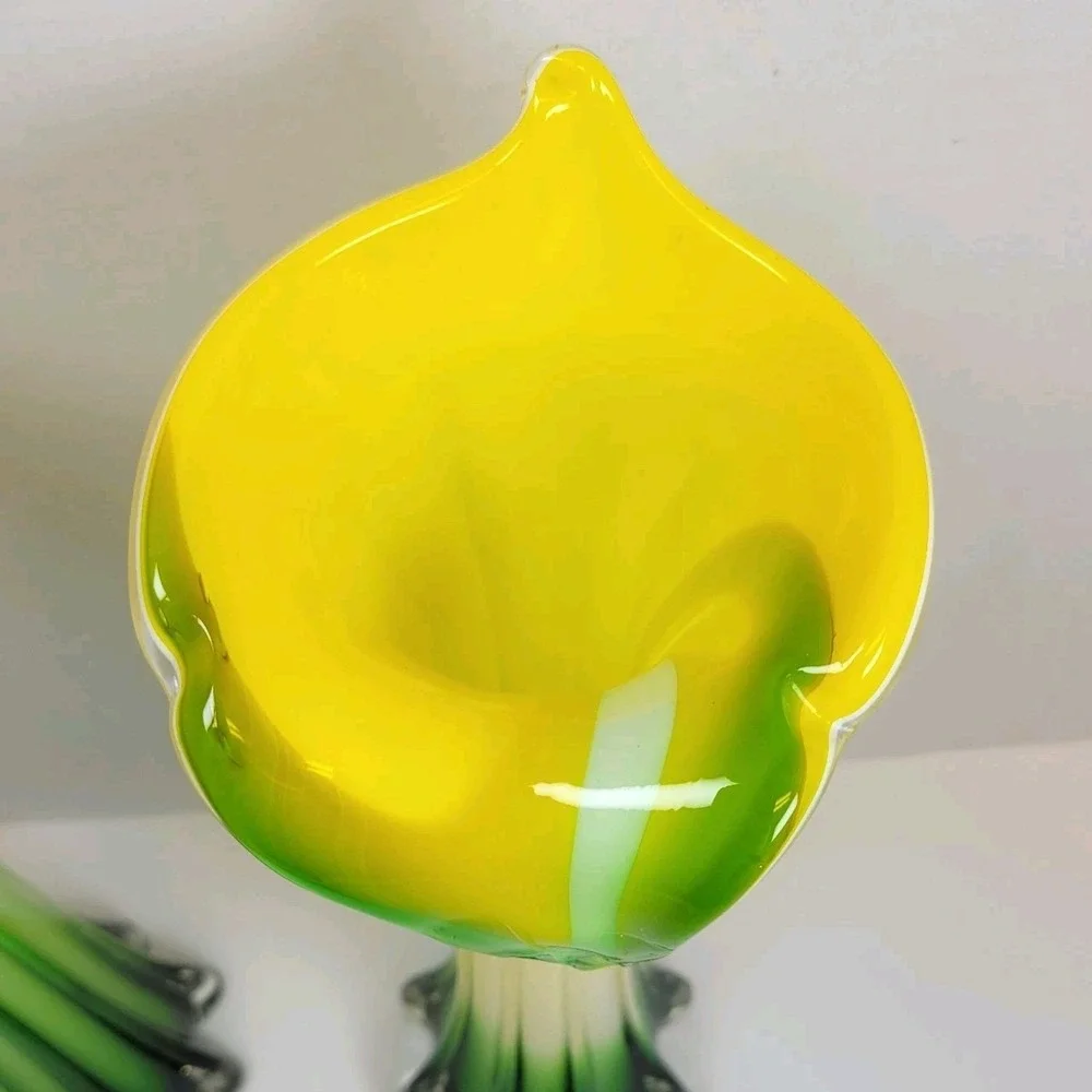 Vintage Pier 1 Jack-in-the-Pulpit Calla Lily Vase Hand Blown Art Glass MCM